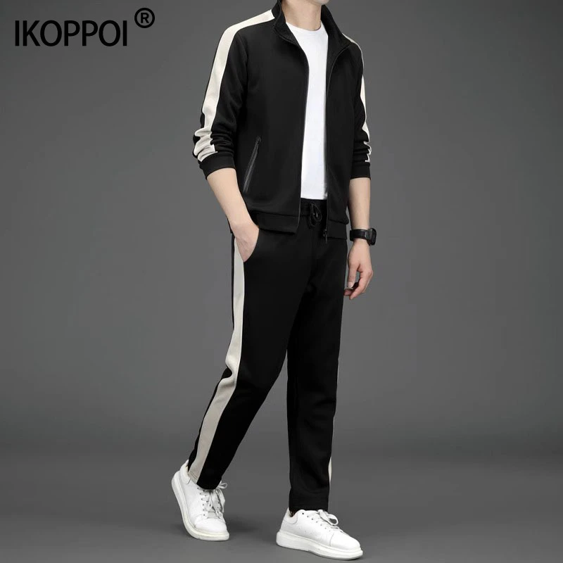 韩版时尚运动套装男士2025秋冬新款开衫卫衣搭配帅气休闲两件套