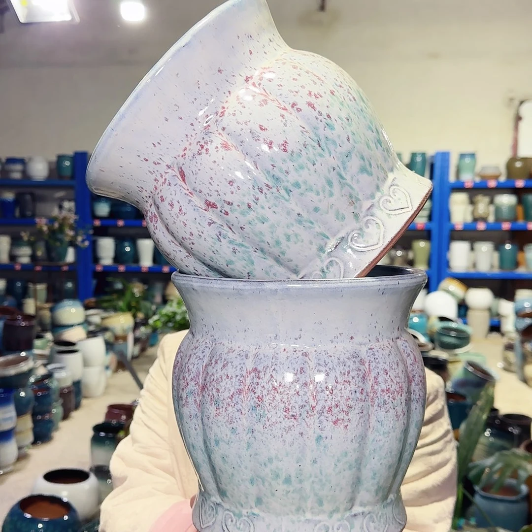 紫砂花盆高20口20