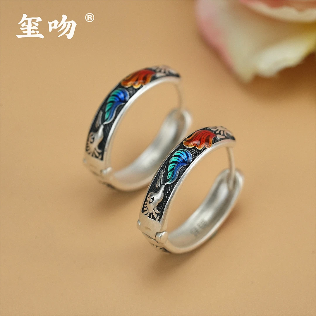 足银耳饰 【玺吻】足银 九尾狐 国风设计款足银狐狸耳饰 狐狸耳扣