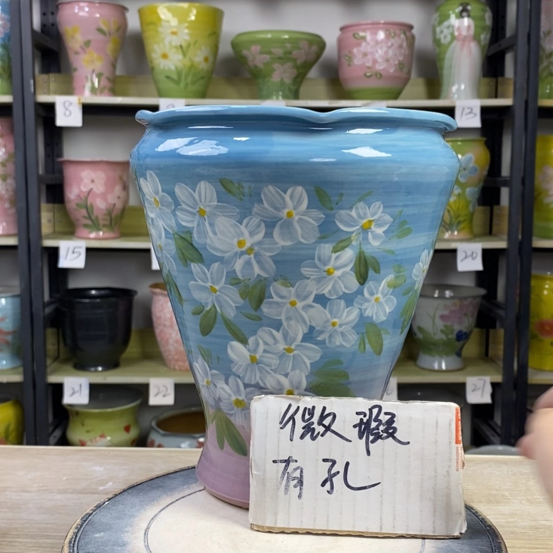 景德镇手工手绘陶瓷花盆