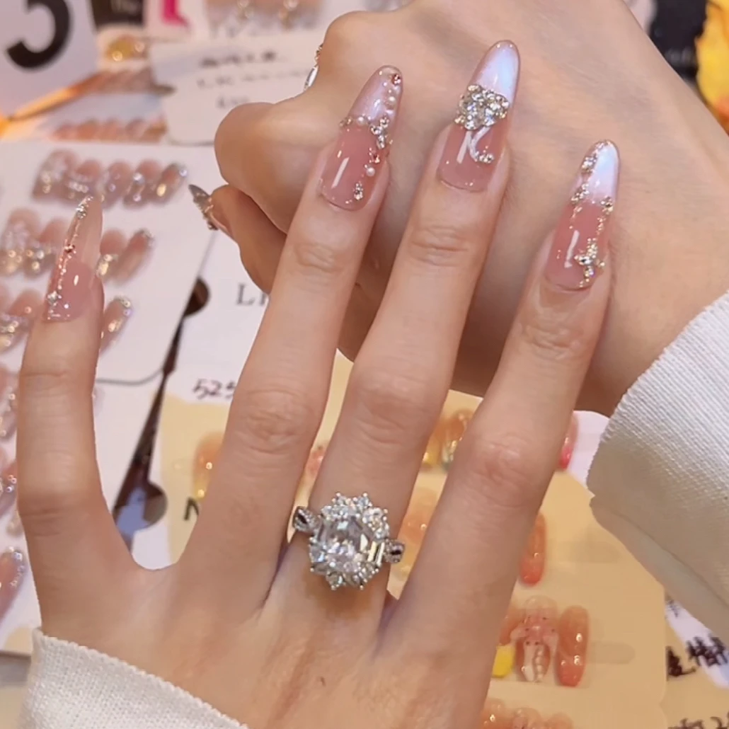 【施华施奇】珠宝锆石纯手工穿戴美甲