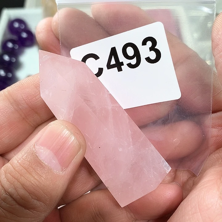 芙蓉石天然水晶柱子C483未镶嵌O**ಣ