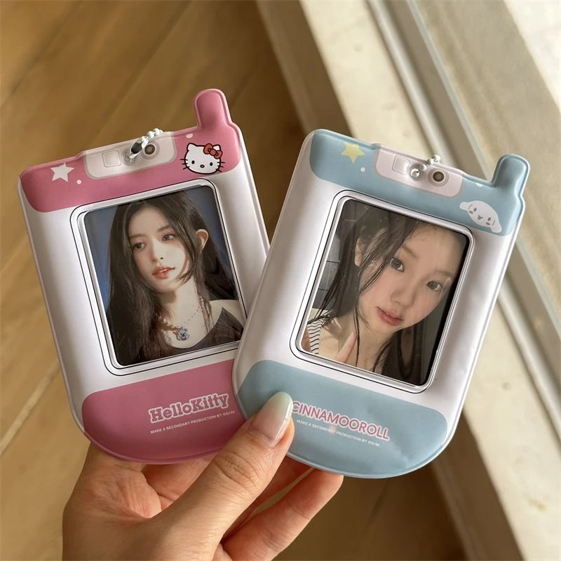 三丽鸥手机造型kitty玉桂狗小卡3寸卡套卡挂件校园卡爱豆照片收纳