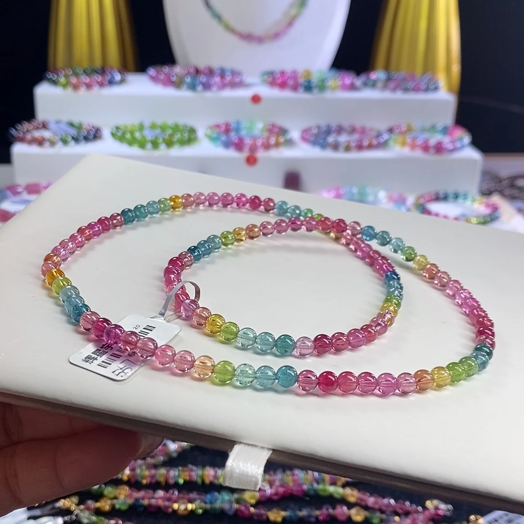 未镶嵌手链碧玺艳丽三圈