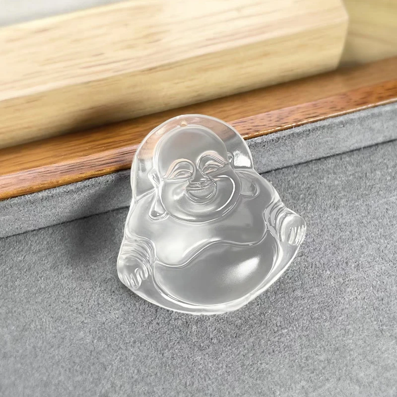 天然玉石佛公吊坠高冰种玛瑙玉髓挂件女弥勒笑佛白月光项坠毛衣链