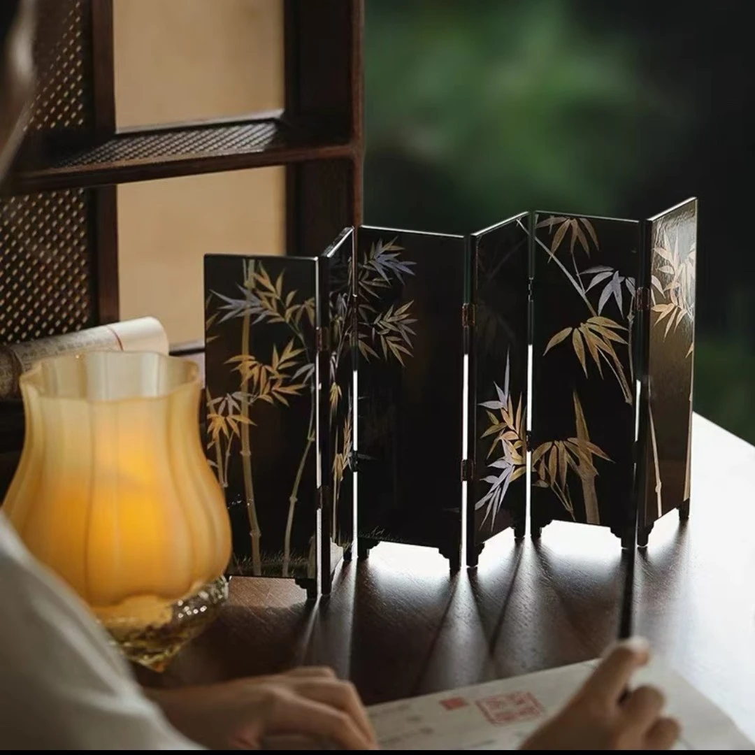 【包包爱茶器】·竹报平安鸟语花香双面屏风手工陶瓷中式茶道配件