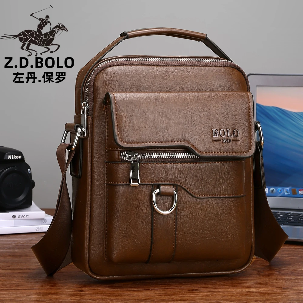 ZDBOLO/左丹保罗新款软皮男士单肩斜挎包时尚男款挎包休闲邮差包