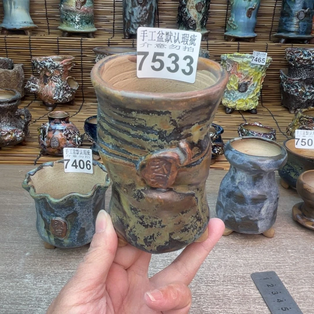 手工花盆默认瑕疵完美者勿拍