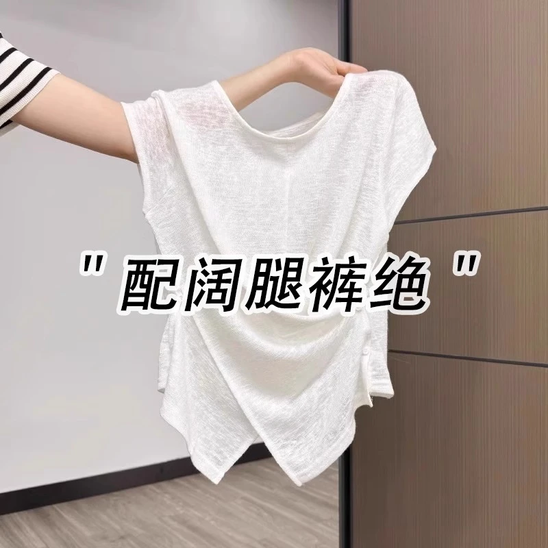 欧货爆款短袖t恤女2025新款夏季薄款轻奢高级感超火减龄独特上衣