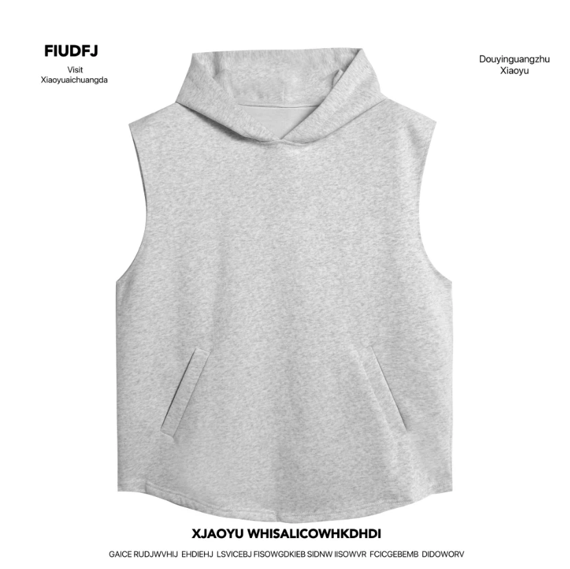 『小宇』xy-6862早春新款套装春季百搭卫裤连帽马甲潮流松弛感套装