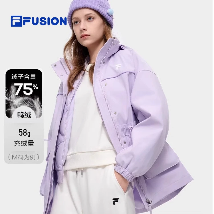 FILAFUSION梭织上衣女秋新款休闲运动时尚潮流外套长袖户外女款