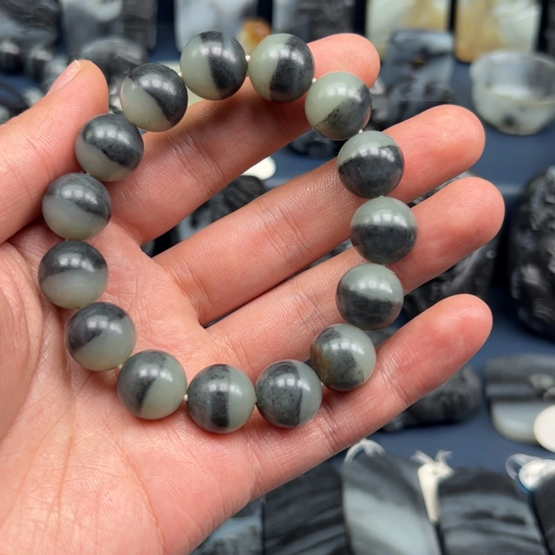 和田玉手串未镶嵌风*