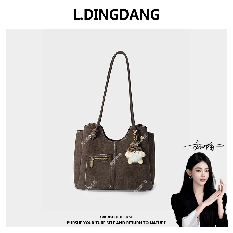 【刘叮当甄选】软包凯莉包单肩包女士托特包复古日系小众时尚F-440