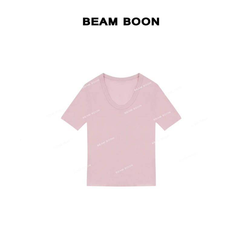 Beam Boon【豆蔻少女】精纺80支18针醋酸羊毛U领显瘦轻薄针织衫