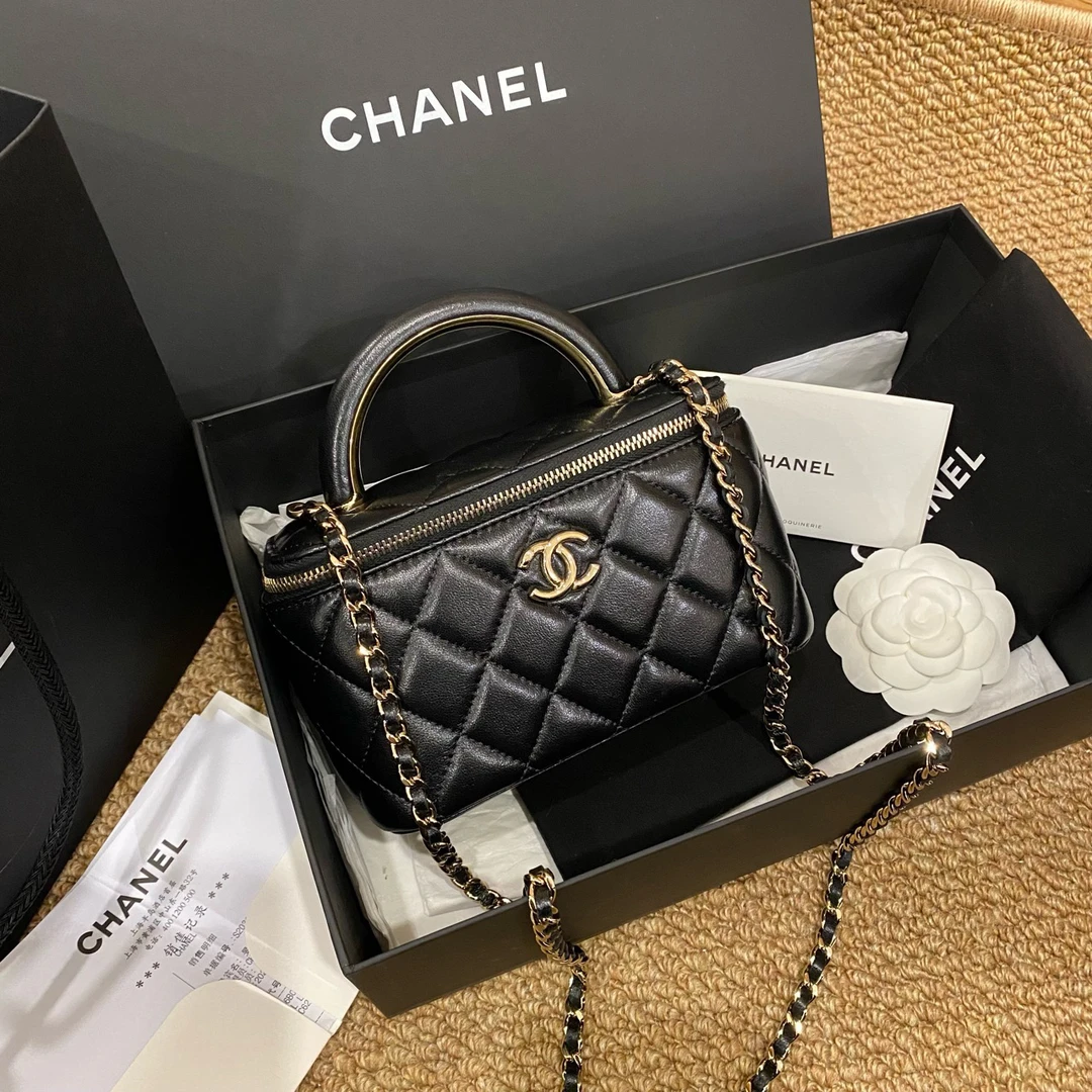 99新 Chanel/香奈儿 22A手柄黑金长盒子