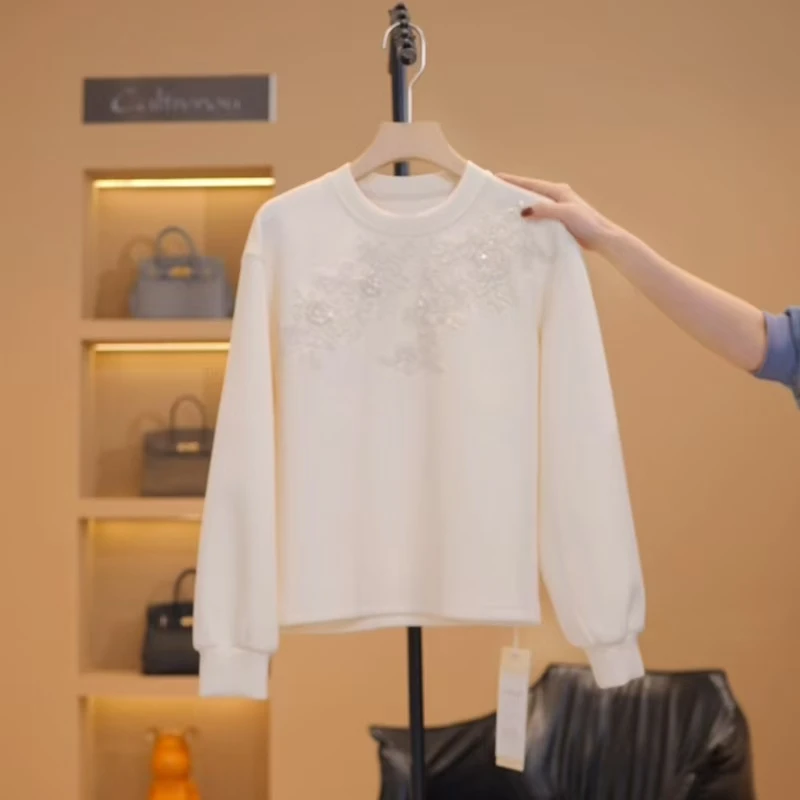 【越越】【锦上添花】时髦重工立体花朵卫衣上衣-Y14672