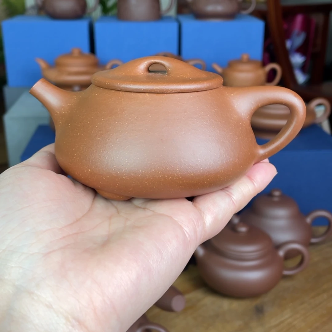 【闪购商品】紫砂茶壶飞*红降坡石瓢壶