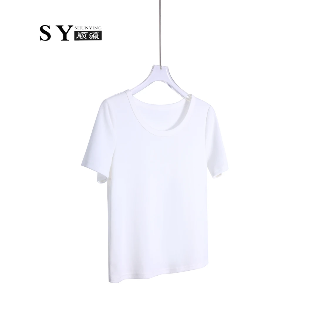 【顺瀛】2024夏季新款舒适百搭基础款小白T恤SY07956