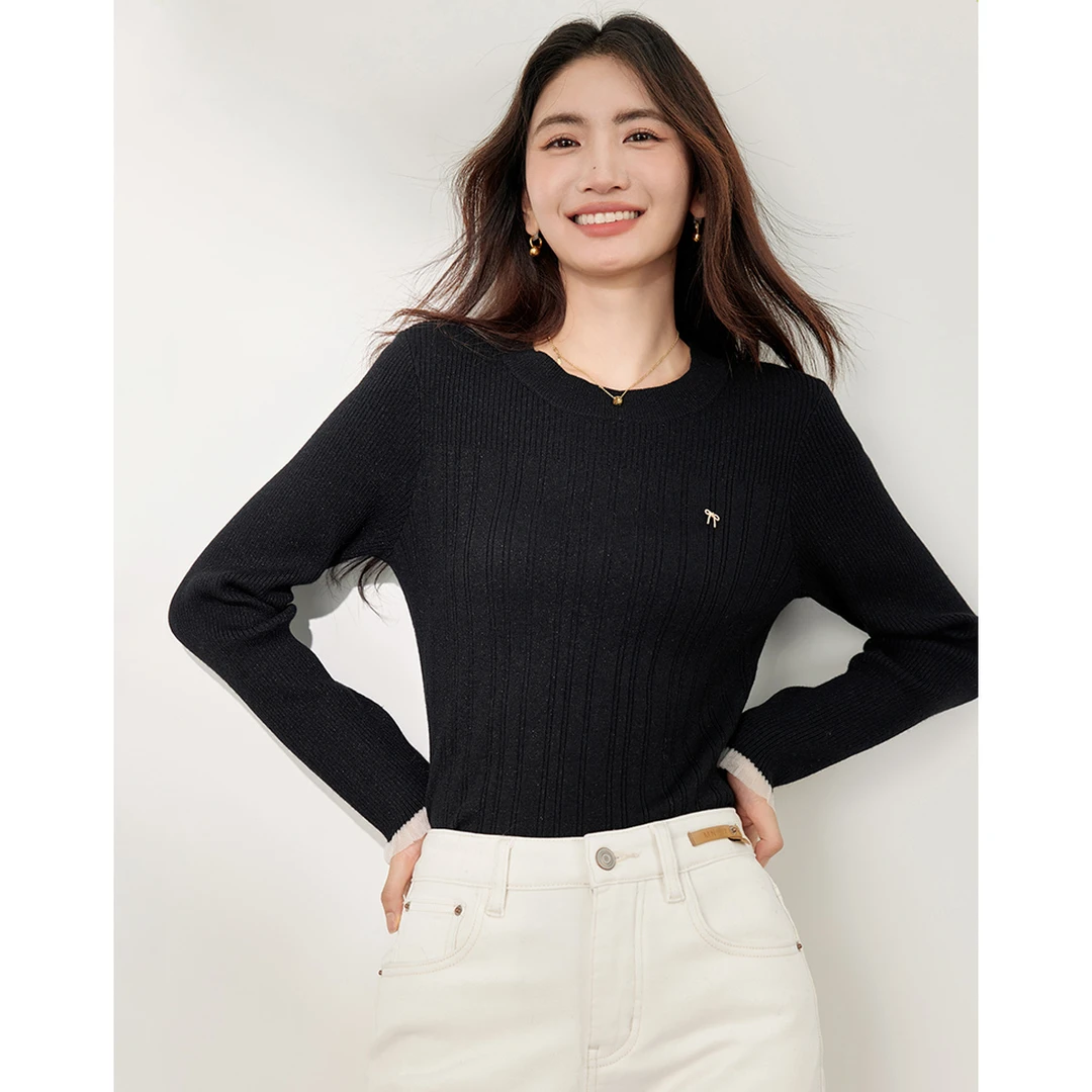 【丽公主专属】朗文斯汀优雅气质拼接针织衫DTYZ4509B07427