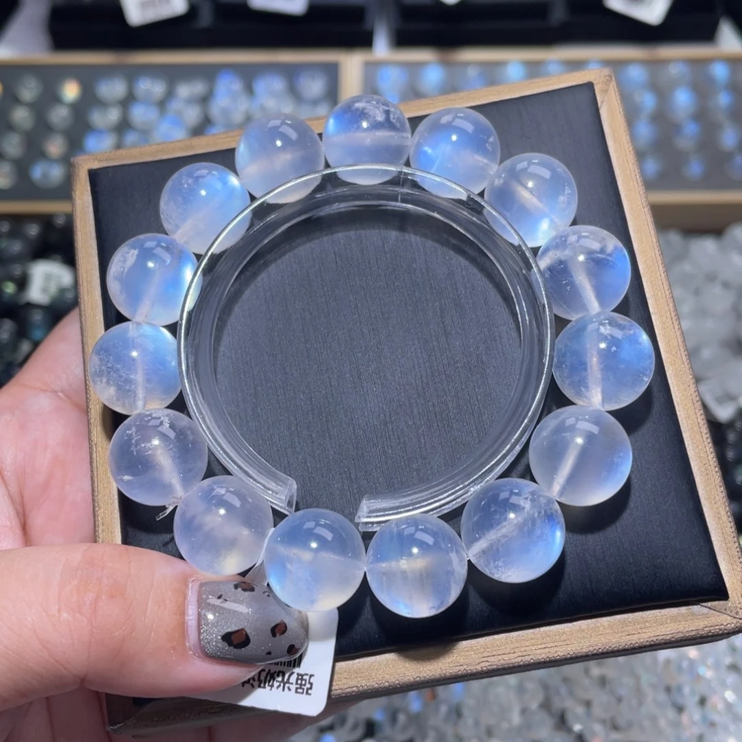 手链未镶嵌长石蓝月光手链14mm+