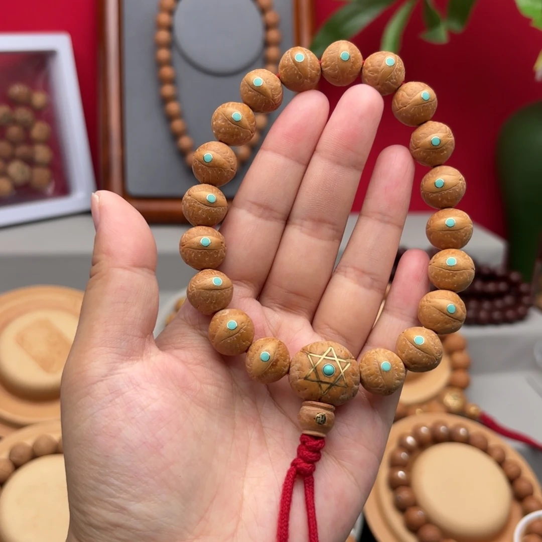 手串凤眼菩提13左右蓝钉手串