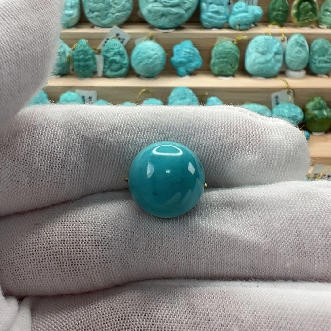 未镶嵌绿松石圆珠12.7mm