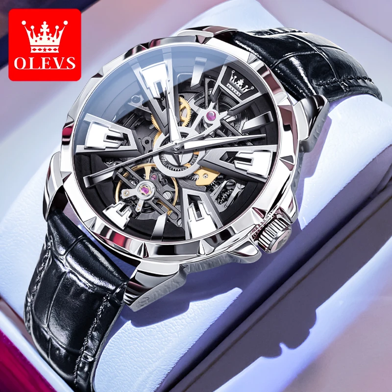 瑞士认证欧利时男士手表镂空机械表全自动潮流防水个性时尚男表