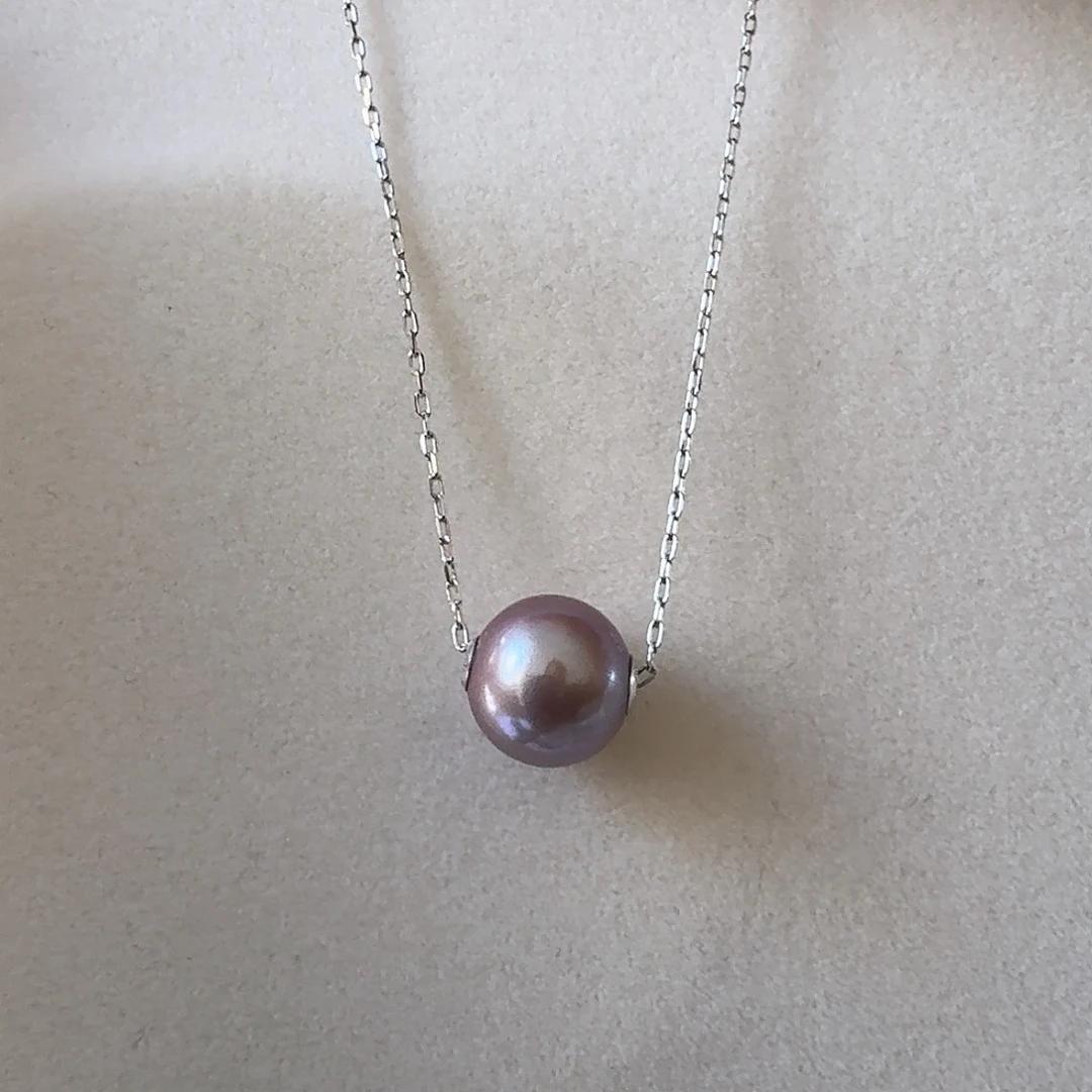 18K金镶嵌颈饰淡水珍珠紫珠路路通