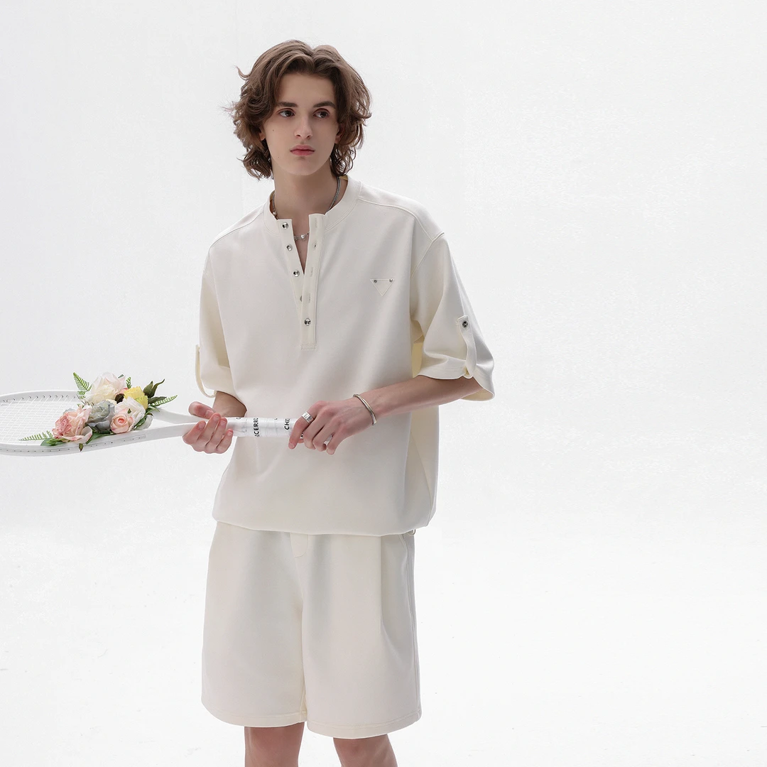 CHOR夏季新款男装时尚韩版简约男士短袖T恤休闲宽松百搭高级潮流