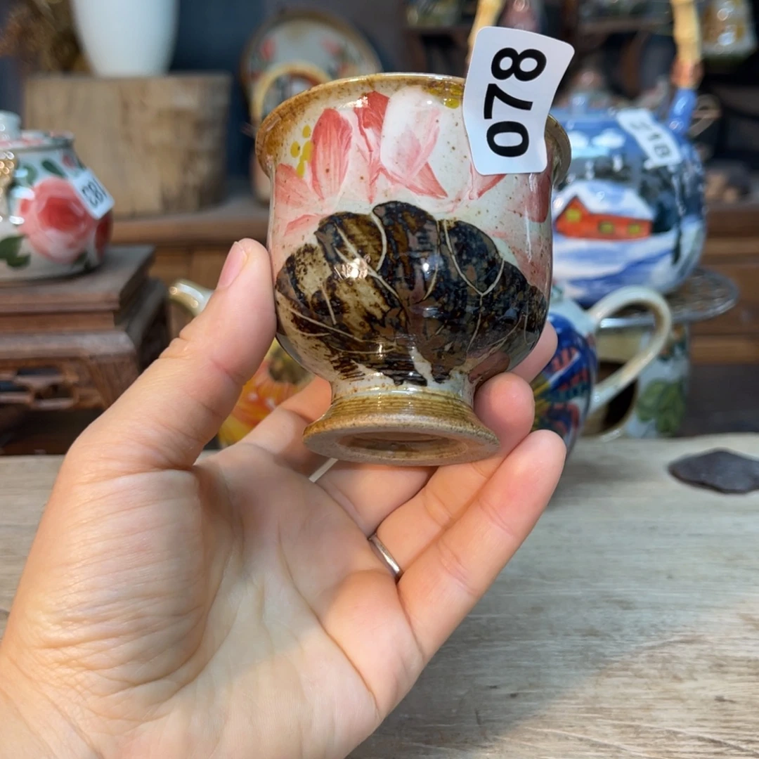 壶素浅陶瓷手工手绘
