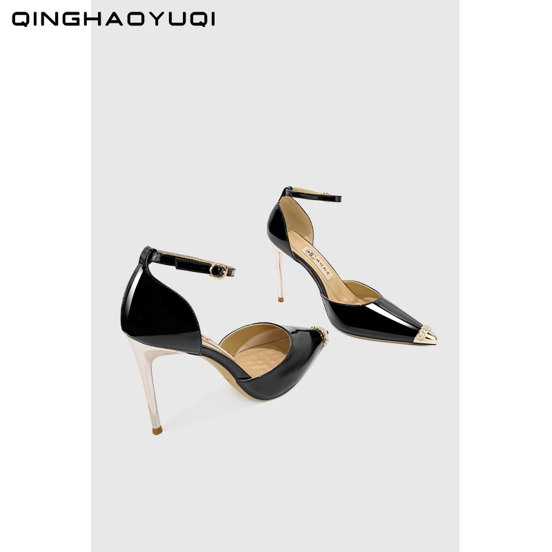 2025气质浅口高能感性高跟鞋感细跟黑色尖头包头性感时尚春秋