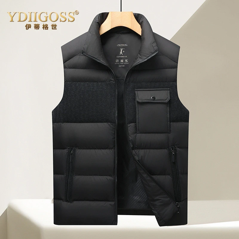 YDIIGOSS美式坎肩羽绒马甲男装时尚百搭休闲秋冬季新款外套马夹