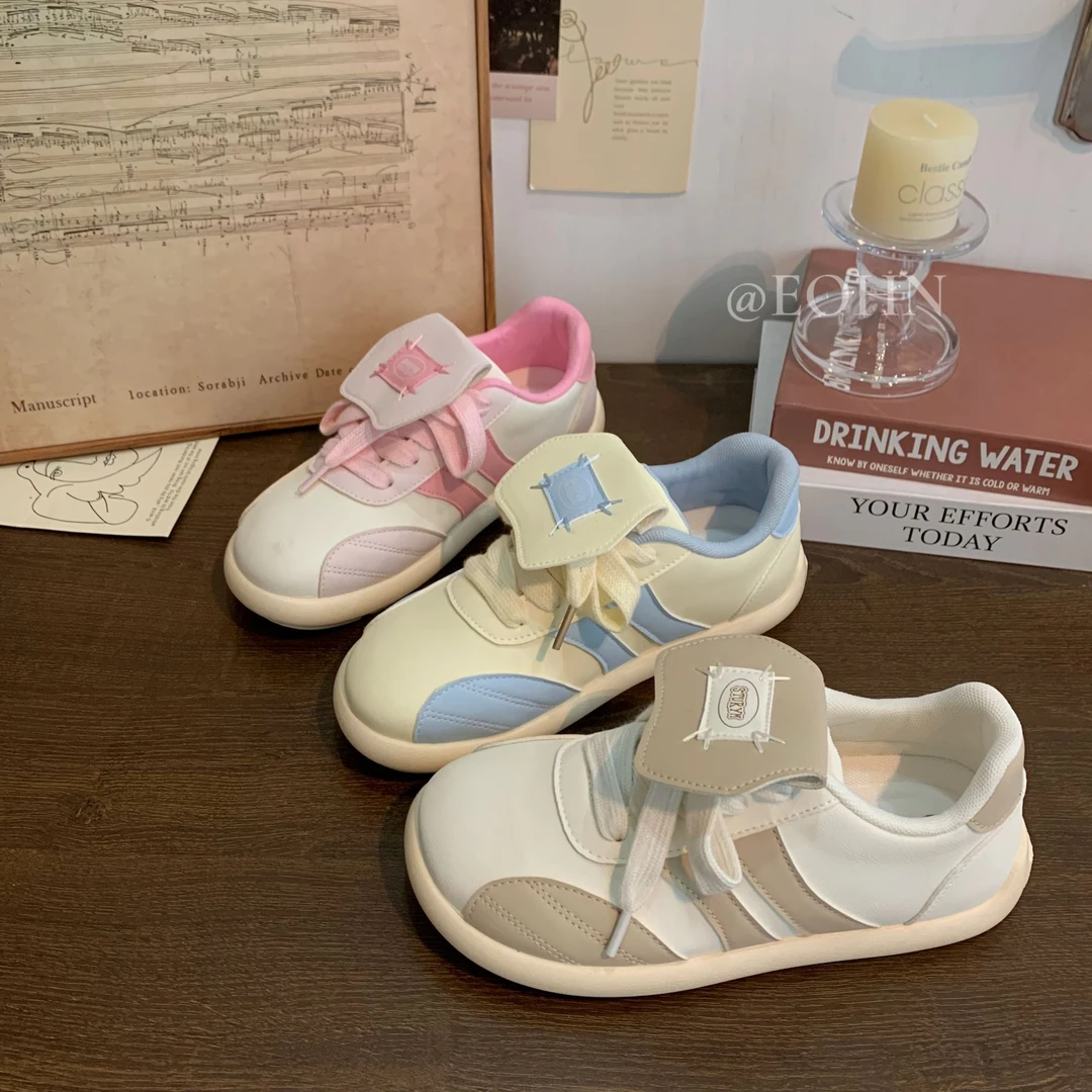 【eohn】圆头可爱翻盖鞋舌设计感休闲鞋平底学生