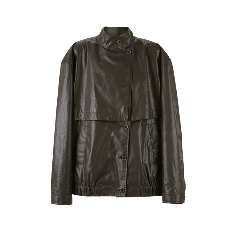 YOEYYOU 设计师品牌25春夏新品翻领中长夹克时尚宽松休闲百搭女士