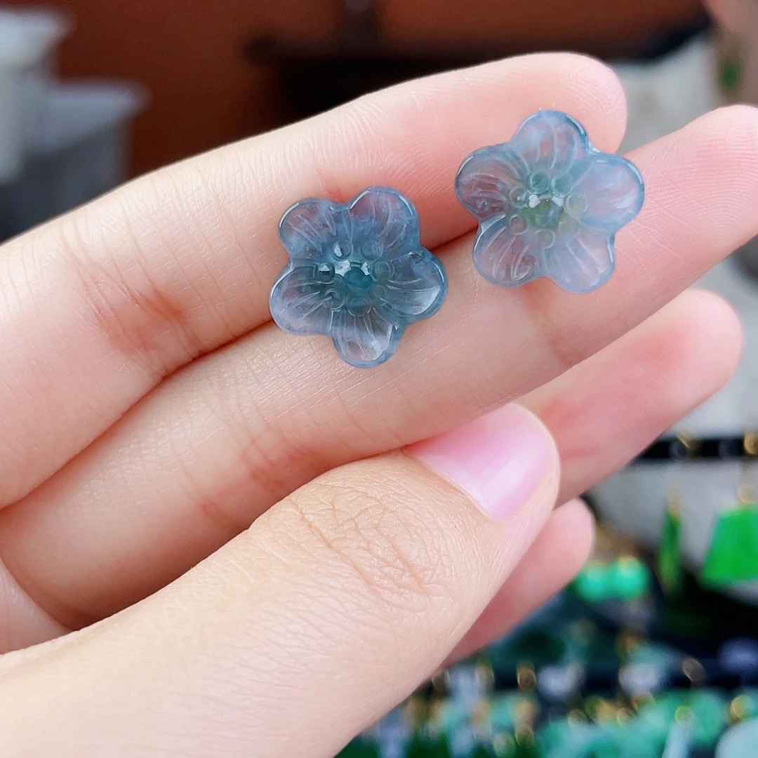 翡翠银S925镶嵌耳饰饰品