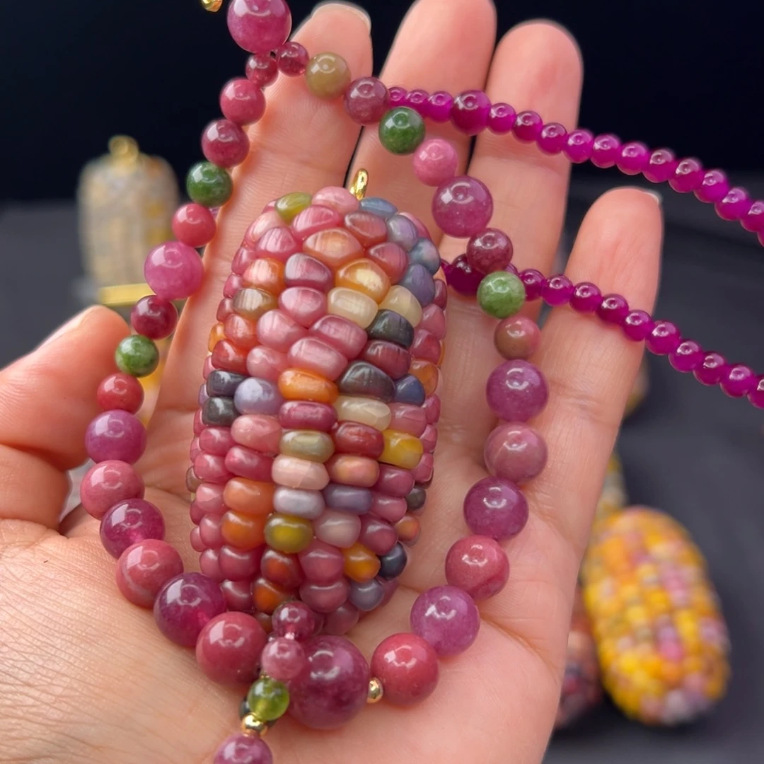 玫***花铜合金七彩文玩玉米