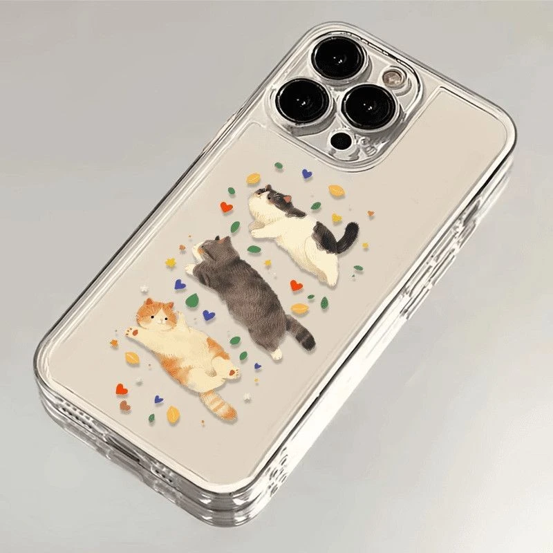 可爱猫咪适用苹果16Plus手机壳iPhone15新款14ROMAX/13/12/11透明