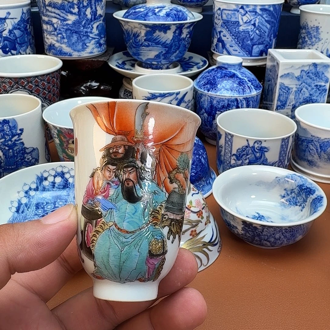 威***穷杯子景德镇全手工手绘陶瓷