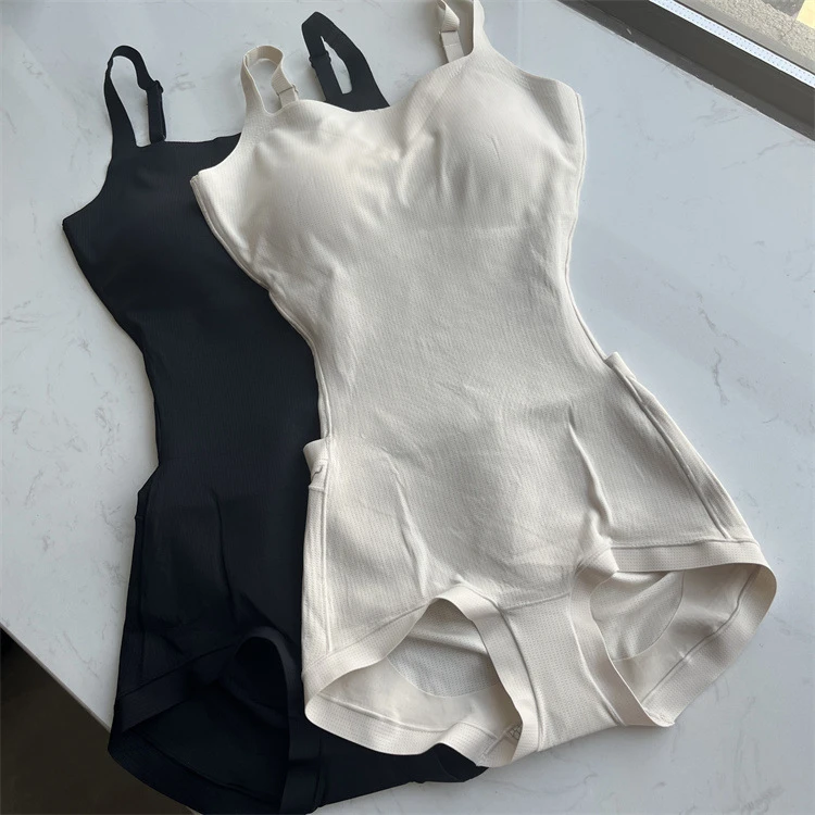 直播三角后脱塑身衣可调节肩带自带胸垫聚拢内衣轻塑形连体衣显瘦