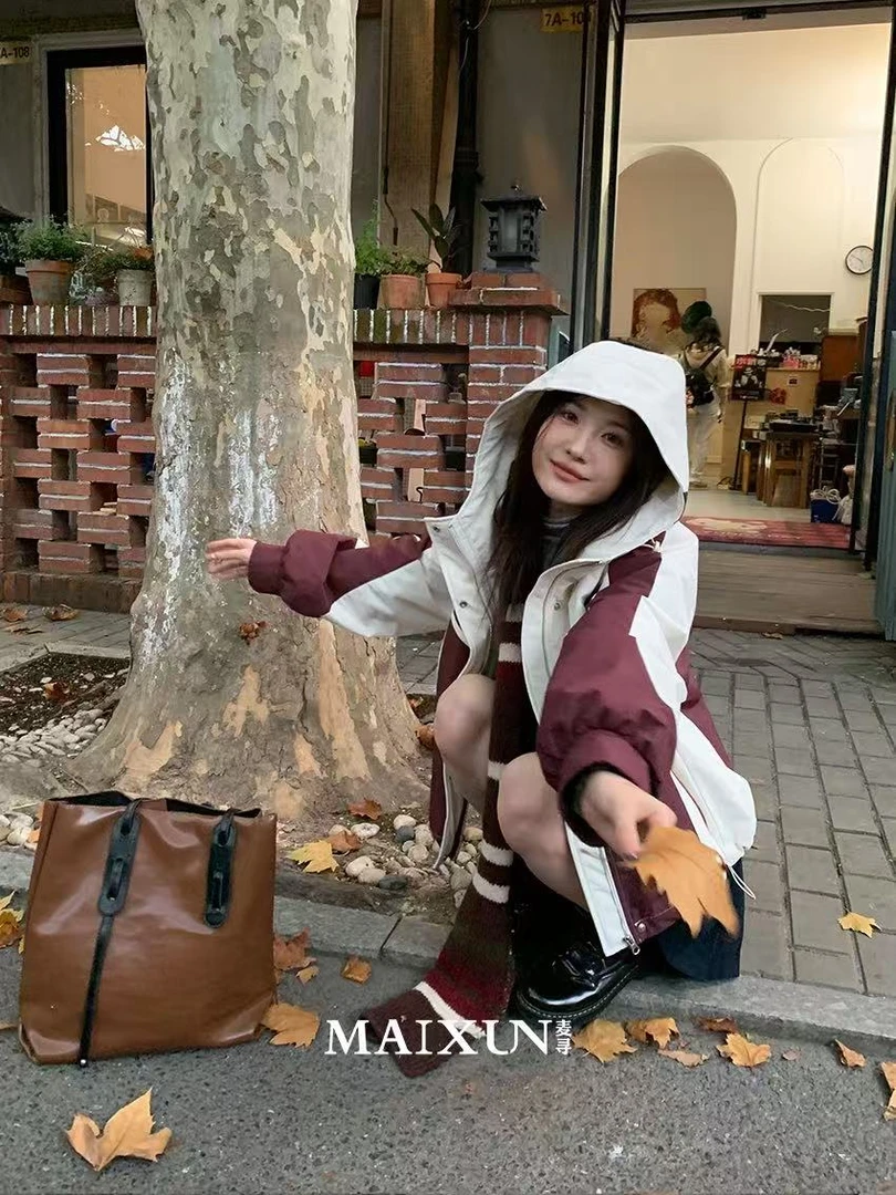 麦寻女装休闲学院风棉服外套