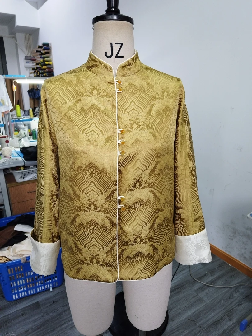 雅姿锦 微瑕【风吹麦浪】新中式百搭休闲气质国风夏季外套661962