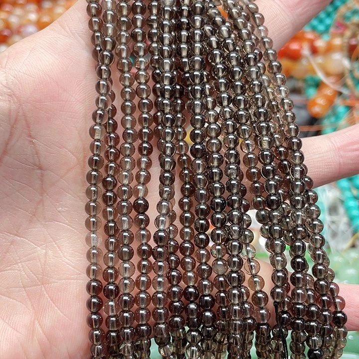 玛瑙/玉髓珠宝半成品未镶嵌一条4mm茶晶