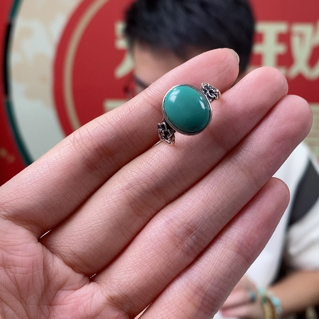 绿松石银S925镶嵌珠宝奇石42