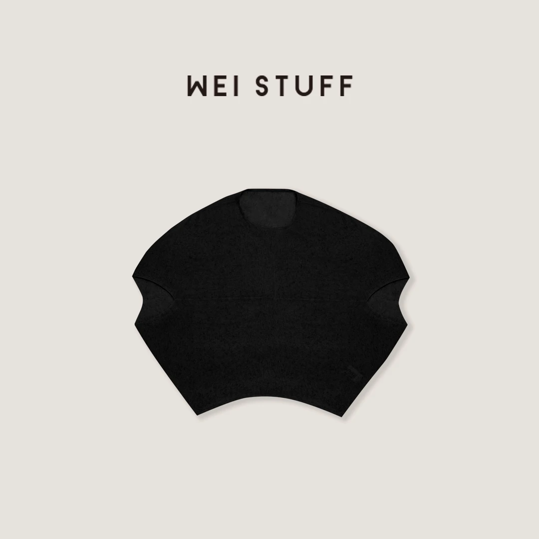 WEI STUFF “春棠漫影” 时尚慵懒宽松蝙蝠侠针织打底衫 9476.