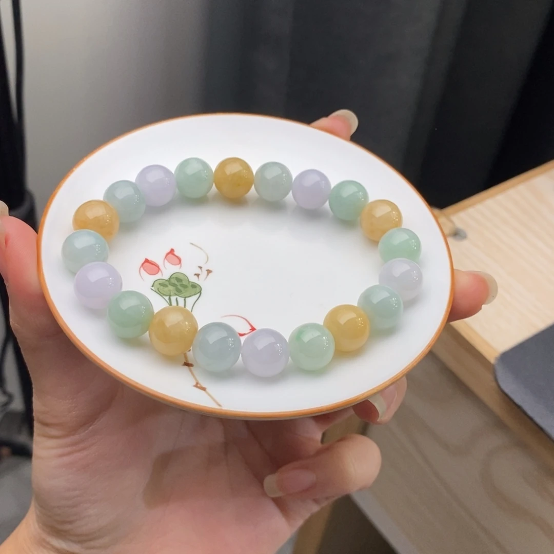 大***饭翡翠未镶嵌手链翡翠y2756 卡10