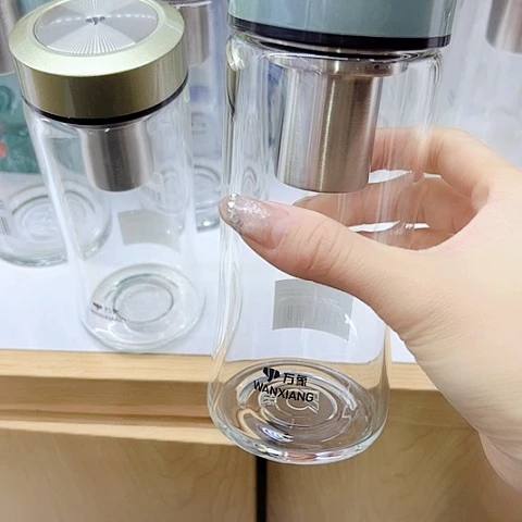 万象玻璃单层500毫升蓝色小蛮腰