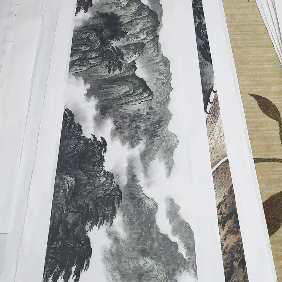 萧***云国画小八条山水一张