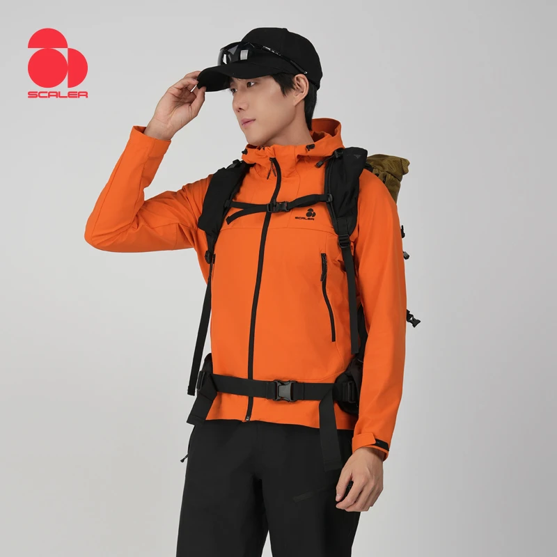 SCALER/思凯乐弹力夹克女防风耐磨户外登山运动外套休闲夹克男D08