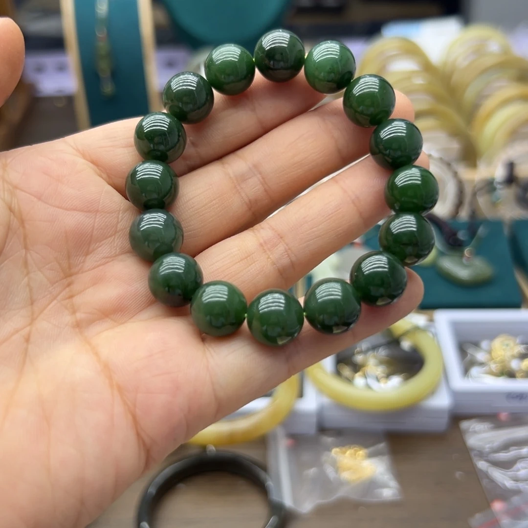 手链未镶嵌和田玉碧玉卡12