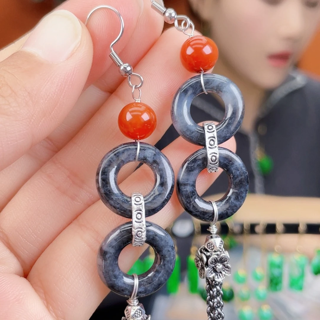 翡翠未镶嵌耳饰饰品